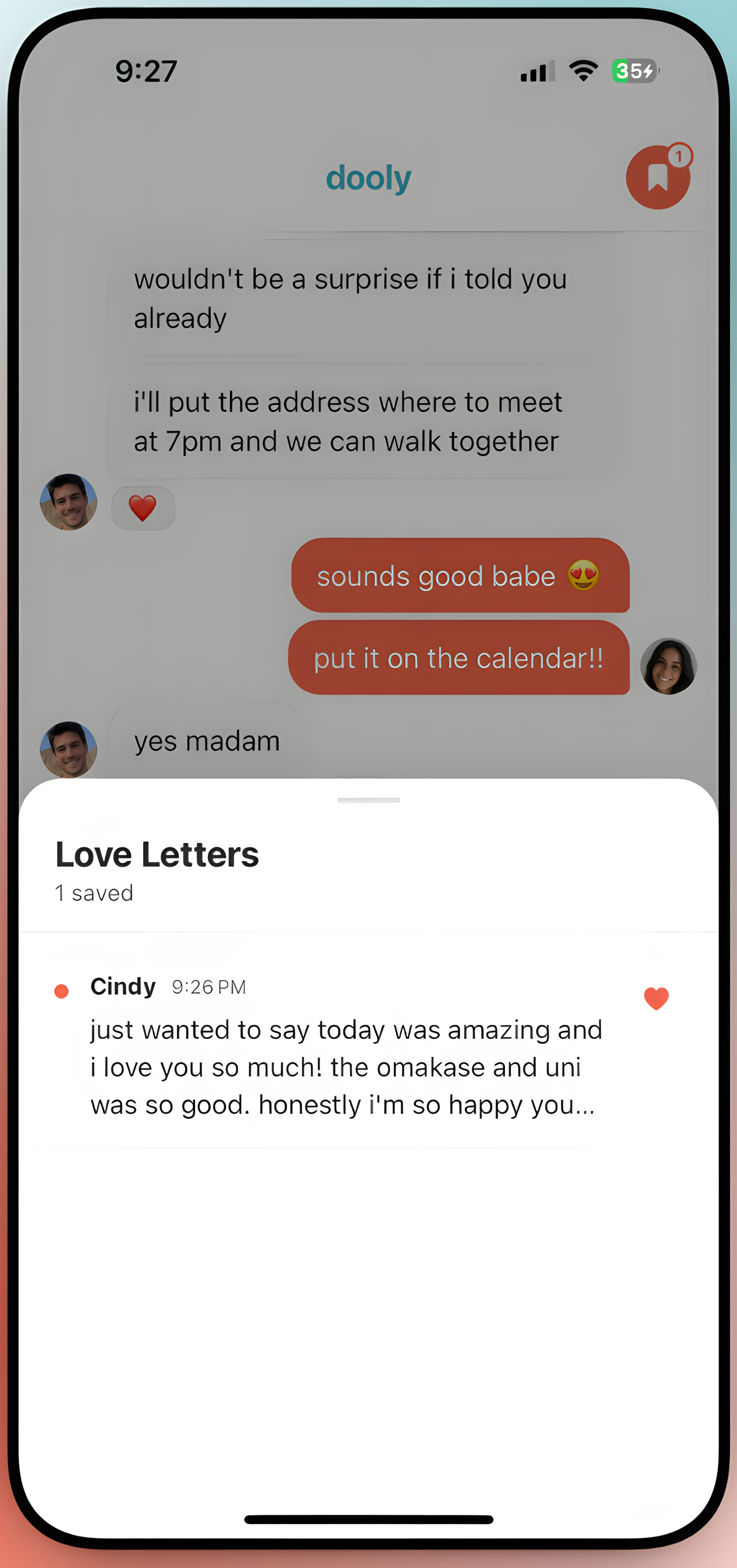 Bookmarked messages — save the moments that matter