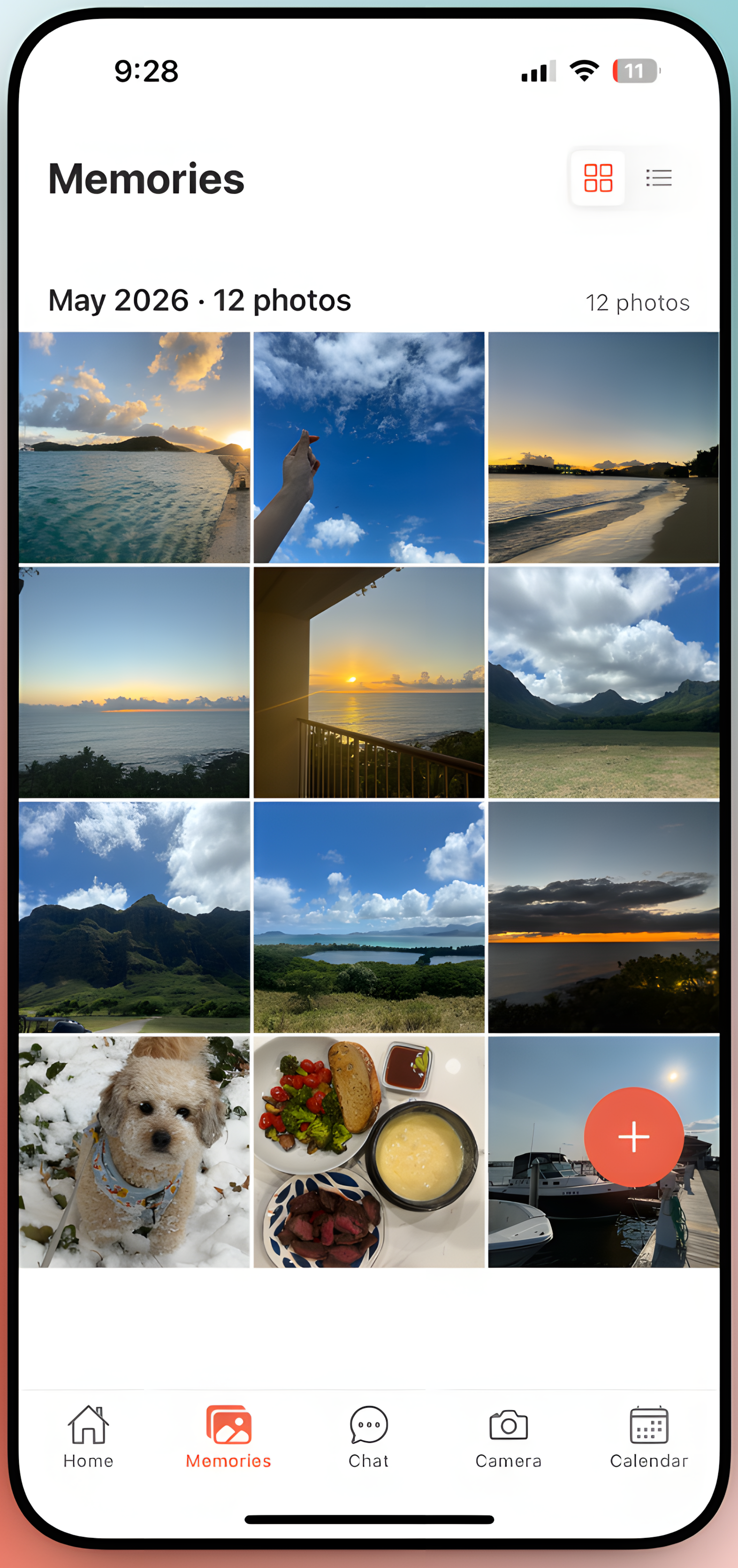 Memories tab — every moment saved together