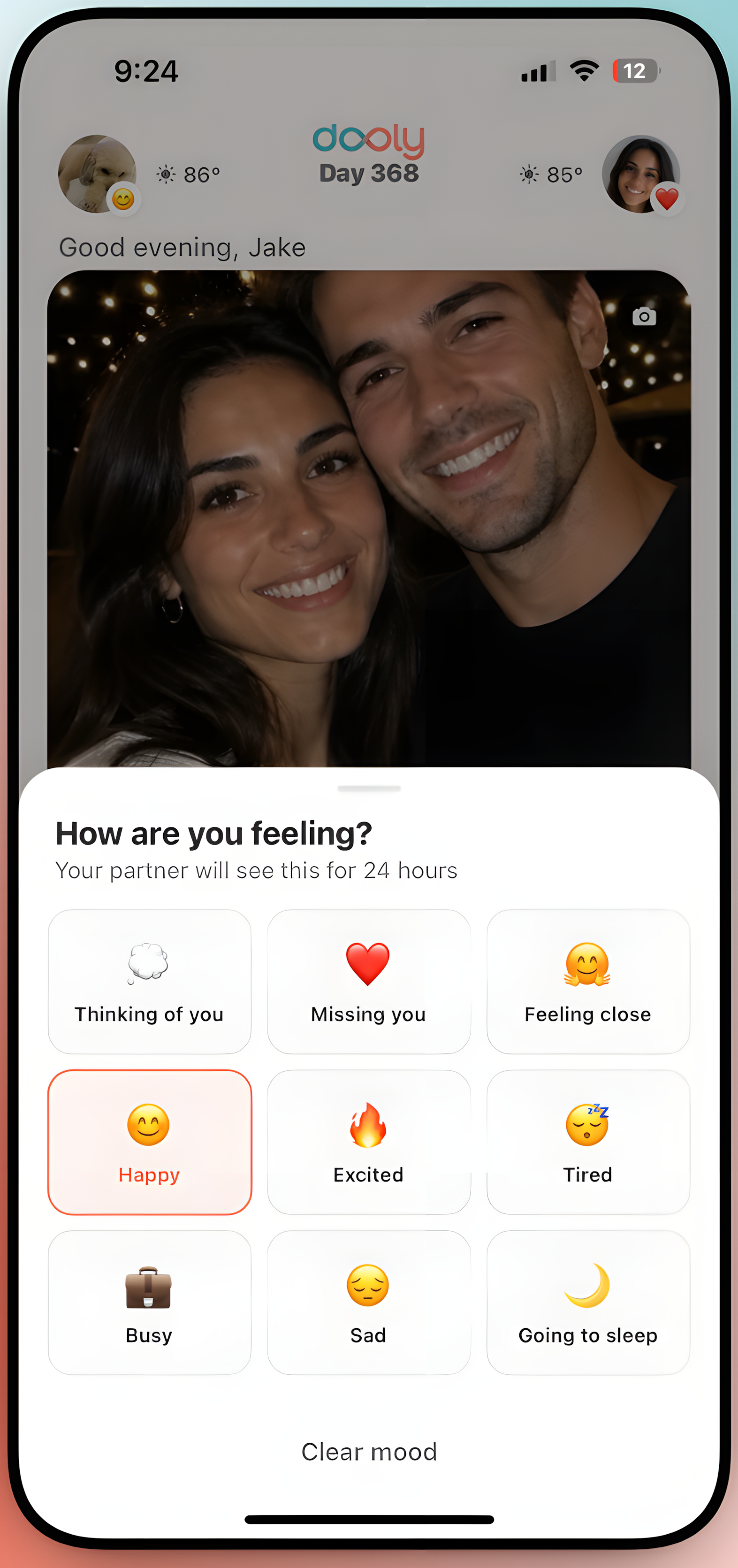Mood picker — let your partner know how you feel
